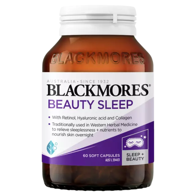 Blackmores Beauty Sleep 60 Capsules Relieve Sleeplessness Nourish Skin