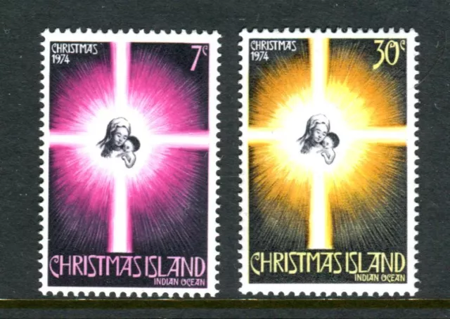 1974 Christmas Island Christmas MUH Complete Set of 2 Stamps