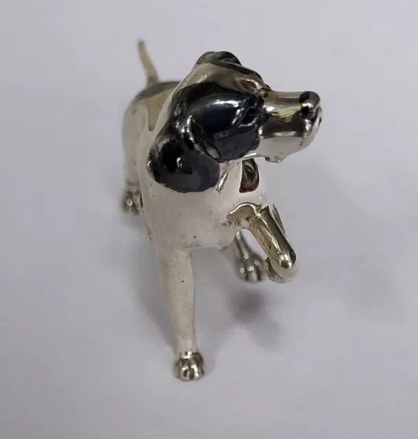 Saturno Silver & Enamel Pointer Dog. Ref: xabod.
