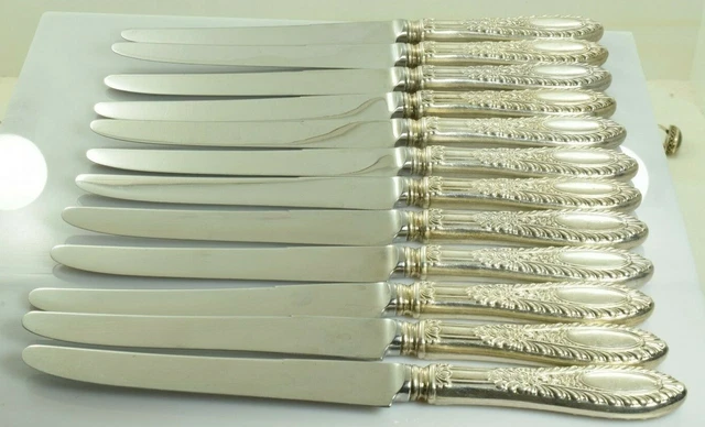 Manchester Gadroonette Set of 12 New French Hollow Knife - 9 5/8" No Mono