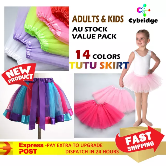 Womens Adults Girls Kids Baby Children Tutu Skirt Party Costume Ballet Dancewear