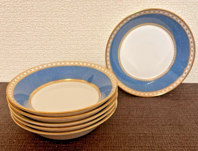 WEDGWOOD ULANDER POWDER Blue Fruit Bowl Salad Bowl Set of 6