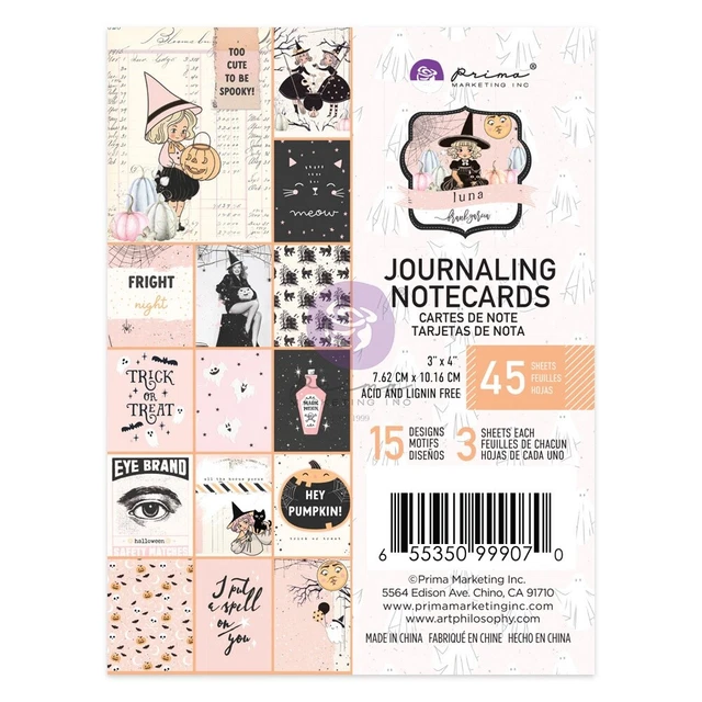 Paquete de 3 tarjetas de diario Luna 3"X4"" 45/paquete-15 diseños/3 cada una -FG999070