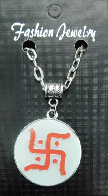 Hindu Swastika Pendant (Not WW2) Necklace 20 or 24 Inch Chain Hinduism Charm Hindu Swastika Pendant (Not WW2) Necklace 20 or 24 Inch Chain Hinduism Charm