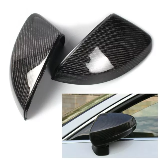 1 Pair Carbon Fiber Wing Side Mirror Cover Caps Housing Fits Audi A3 S3 RS3 US