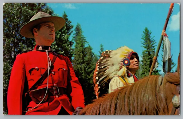 Royal Canadian Mounted Police RCMP Indian Chief Head-Dress Postcard Unused