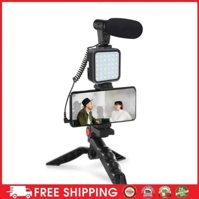 Kit de video para teléfono inteligente micrófono soporte de luz LED para fotografía vlogging