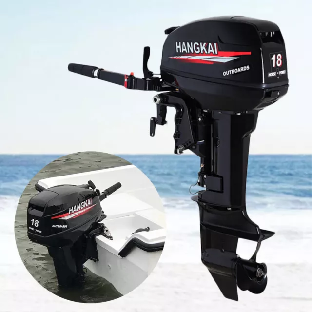 18HP 2 Stroke 246CC Outboard Motor Fishing Boat Gas Engine W/ Water-Cooling CDI