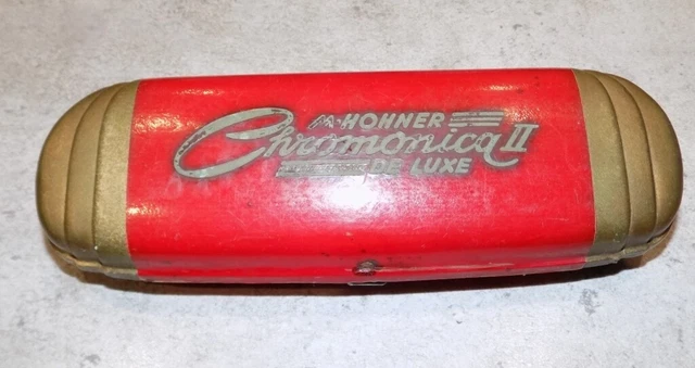 Ancien Harmonica Hohner Chromonica Ii De Luxe En Boite Made In Germany