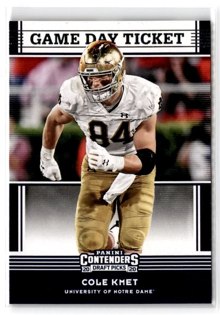 2020 Panini Contenders Draft Picks Game Day Tickets Cole Kmet #35 Notre Dame