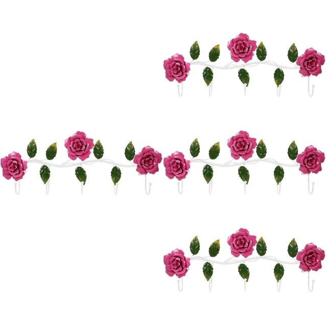 4 un. llaves montadas en pared ganchos estante con forma de flor ganchos colgantes hogar baño