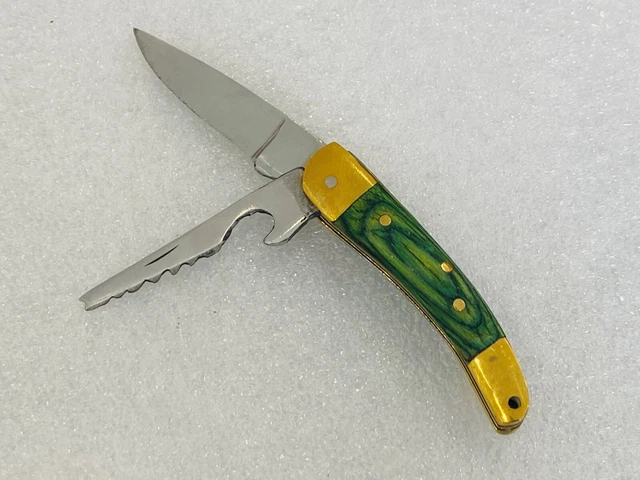Mini couteau de poche pêcheur vert.
