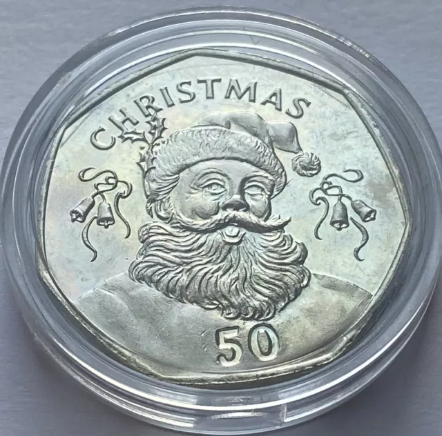 2017 GIBRALTAR 50p Fifty Pence Santa Claus  Unc Coin