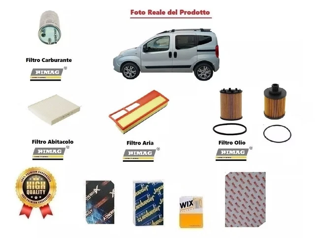KIT Tagliando Per Fiat Qubo METANO 1.4 77CV - Include Olio 5W40, Filtro Aria, Olio E Abitacolo - Foto 11