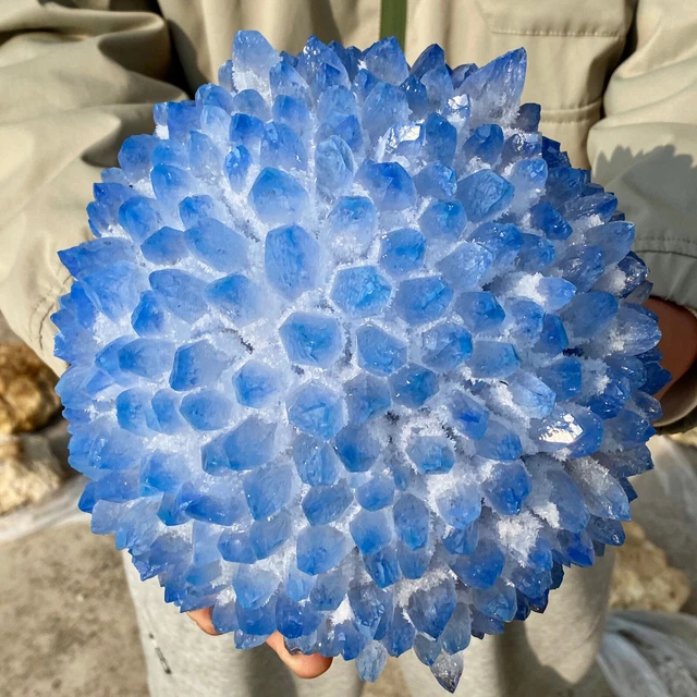 11.9LB New Find BLUE Phantom Quartz Crystal Cluster Mineral Specimen Healing 4