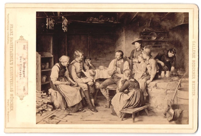 Fotografie Franz Hanfstängl, München, Gemälde F. Defregger Der Urlauber, Foto n
