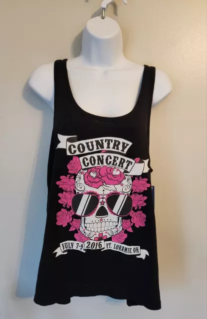 Womens 2016 Country Concert Music Festival Black Tank Top Size Large Eric Church
