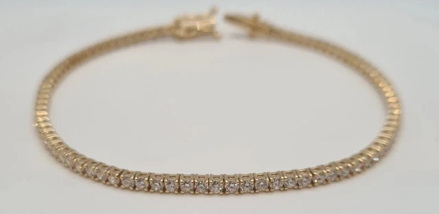 Bracelet Rivière En Or Blanc 18 Carats Sertis De Diamants Naturels - Poids 7.26g - Neuf Avec étiquettes