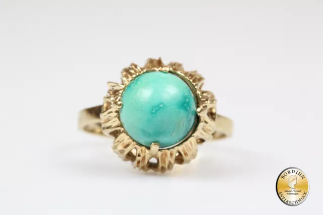 Anneau; 14 Carat Or ,Turquoise ,Bague pour Femme, Bague en Or, de Doigt ,Bijoux 3