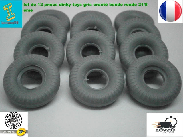 Lot De 12 Pneus Gris Dinky Toys - Échelle 1/43 (21/8) - Neuf Pour Collection