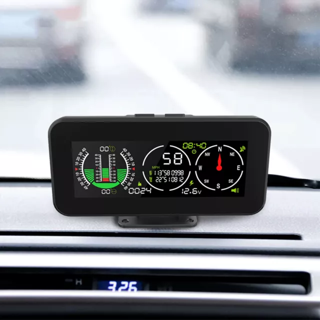 Auto KFZ Offroad GPS Neigungsmesser Neigungswinkel Balancer Höhenmesser MPH  KMH