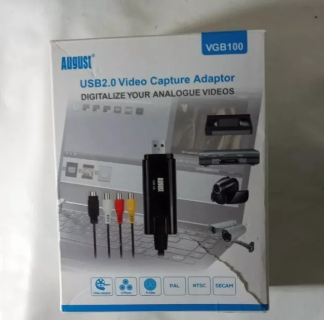 August USB2.0 Video Capture Adaptor VGB100