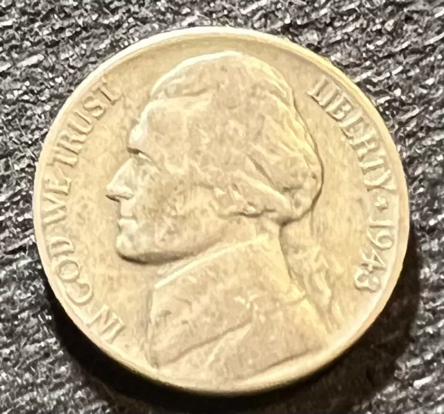 1943 S 35% Silver Wwii Nickel - Circulated