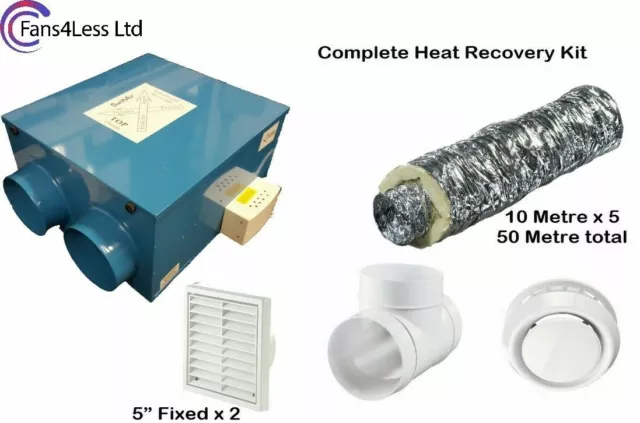CFLO250 Heat Recovery Ventilation Condensation 3,4,5,6,8,10 Rooms Complete Kit