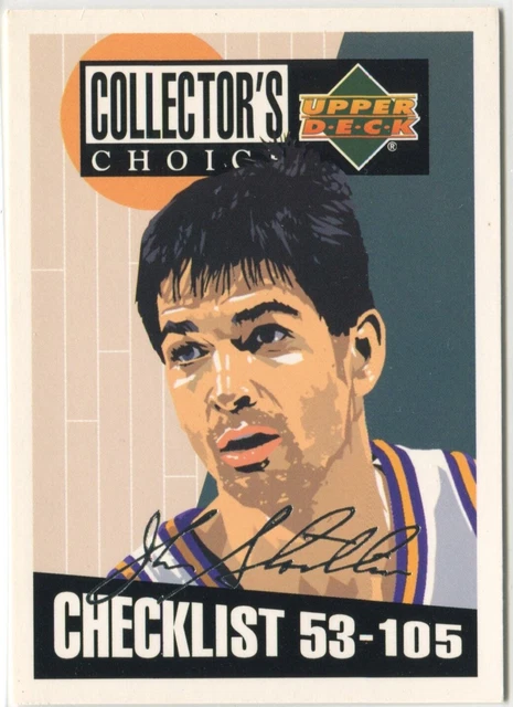 1994-95 JOHN STOCKTON Collector's Choice Checklist Silver Signature ...