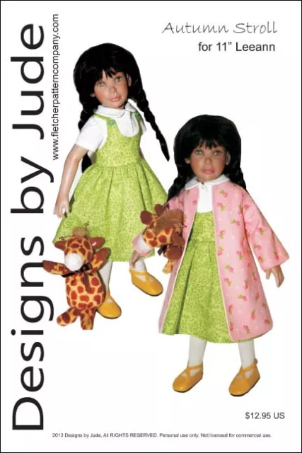 Autumn Stroll Doll Clothes Sewing Pattern for 11" Leeann Dolls