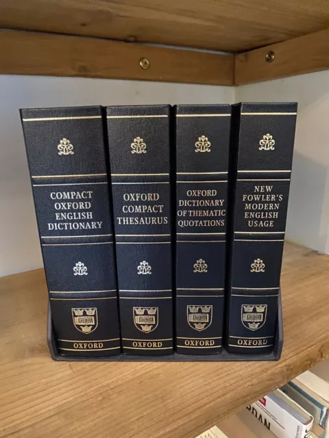 4 volume hardcover set: Dictionary, Thesaurus, Modern English, Quotations.
