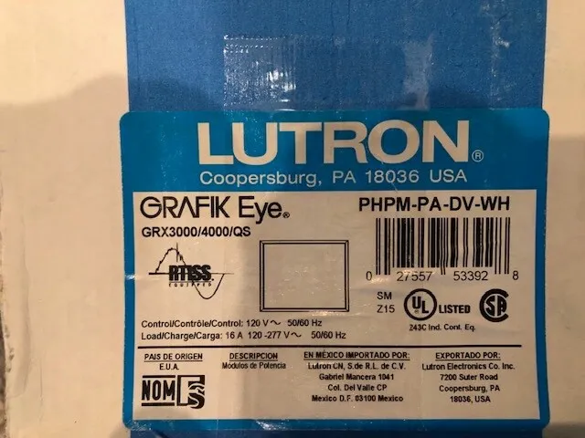 Lutron PHPM-PA-DV-WH Dual Voltage 120/277 Phase Adaptive Module  NEW IN BOX
