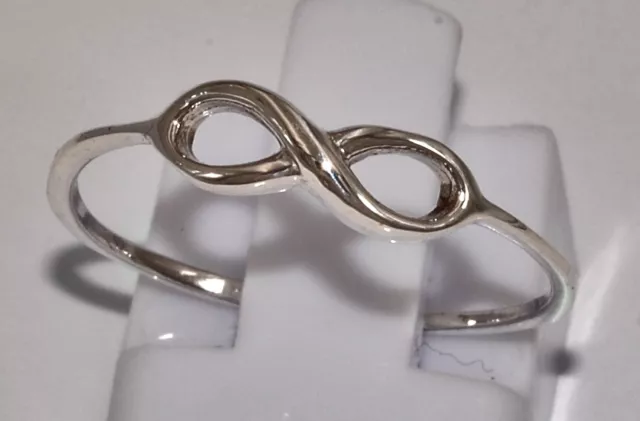 voll Sterling Silber 925 Ring Infinity Unendlichkeit schmal zierlich ewige Liebe