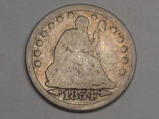 1854 w/ Arrows Seated LIBERTY Quarter. #23