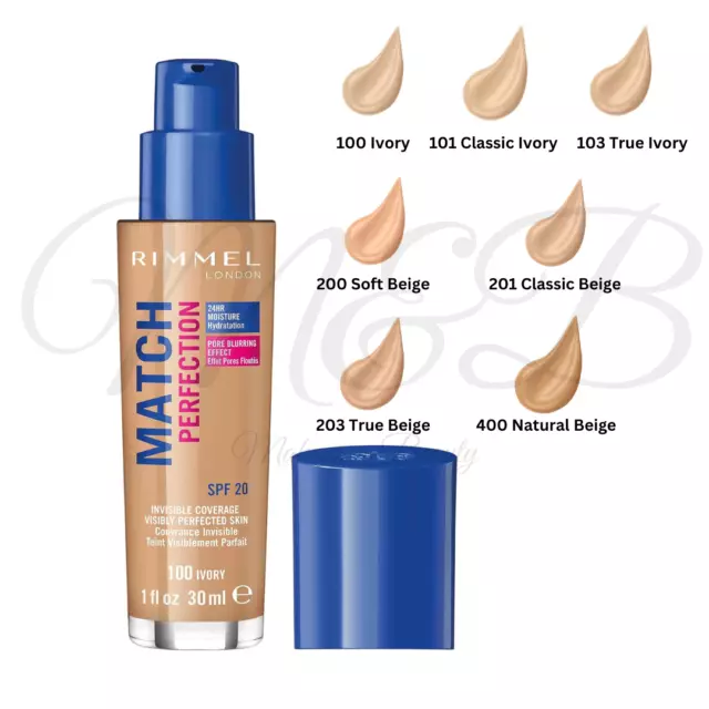 Rimmel Match Perfection 24HR Hydrating Foundation, 30ml, SPF20 *SEALED/CHOOSE*