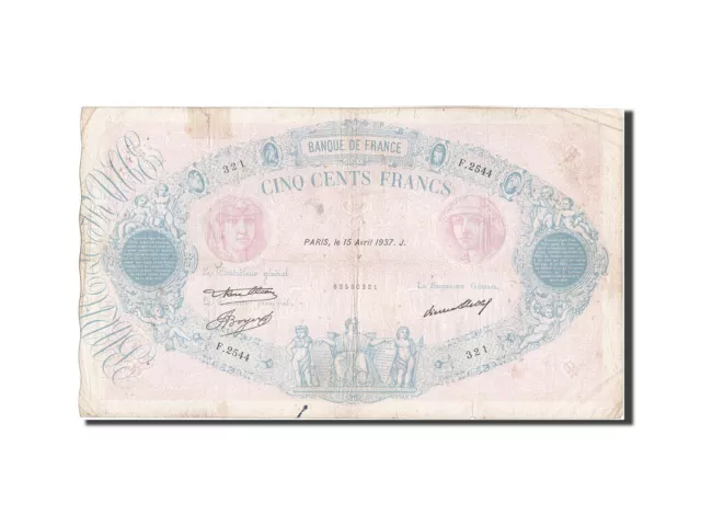 [#207743] Billet, France, 500 Francs, 500 F 1888-1940 ''Bleu et Rose'', 1937, 19