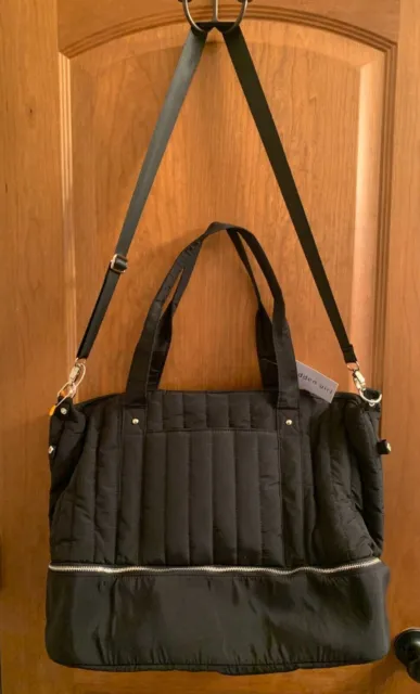 Steve Madden Large Travel Overnight Bag Double Handles Nylon Black NWT