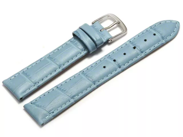 Bracelet montre cuir grain croco bleu clair 12mm 14mm 16mm 18mm 20mm 22mm