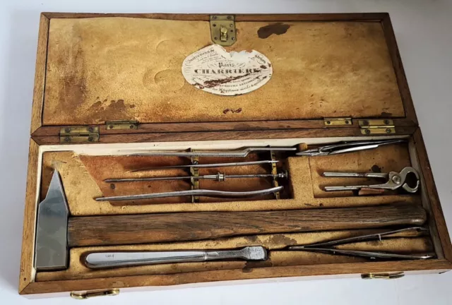 Mid 19th Century CHARRIERE A PARIS Post Mortem Surgical Set