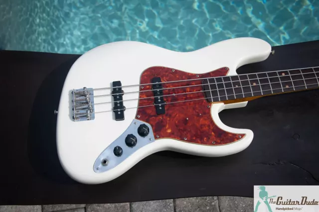 Vintage Original 1964 Fender Jazz Bass Olympic White w Matching Headstock! (Refi