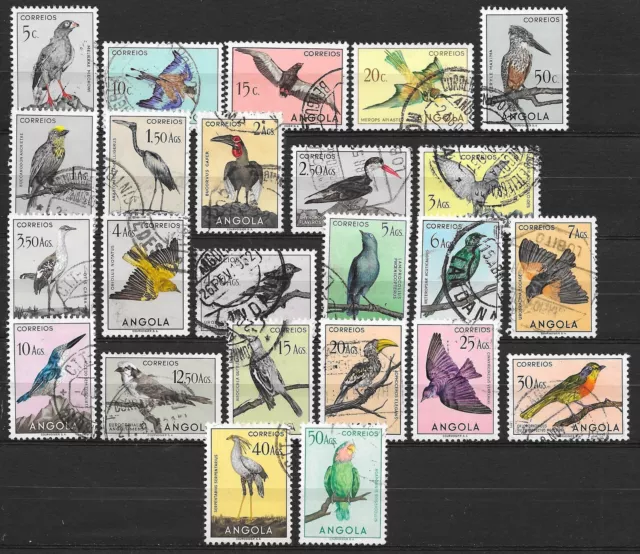 Angola stamps 1951 scarce BIRDS set  CANC  VF  Full Set of 24 stamps