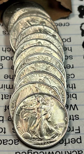 * Walking Liberty * Bu Gem Uncirculated From Original Roll P D S Us Silver Coins