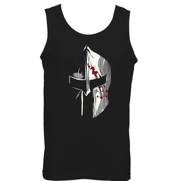 GYM VEST Spartan Helmet Training Top Bodybuilding Tee Weightlifting MMA UFC