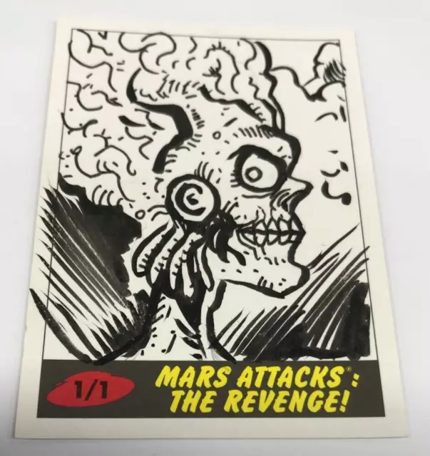 Mars Attacks The Revenge Trading Card 1/1 Sketch Chase Card By Robert Jimenez*