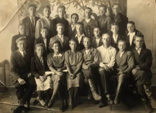 1946 Vintage Photo Young Girls Guys Students Photo for memory