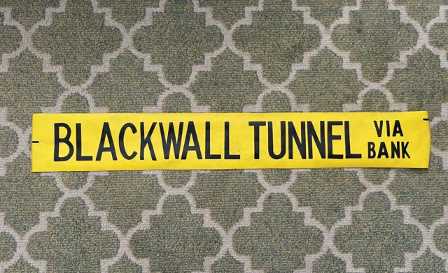 Rare London Transport  Bus Destination Blind - Blackwall Tunnel Via Bank