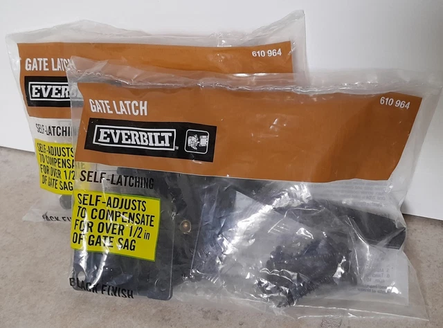 Everbilt Black Gate Door Latch Self-Latching Swinging Door Hardware Steel 18591