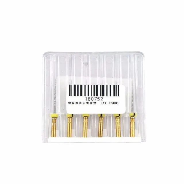 Niti Rotary Files - 6 Pack of Dental Endodontic Tools - Engine-Compatible for