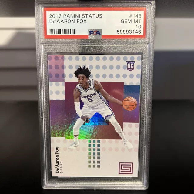2017-18 Panini Status #148 De'Aaron Fox RC Sacramemto Kings PSA 10 GEM MT 2017-18 Panini Status #148 De'Aaron Fox RC Sacramemto Kings PSA 10 GEM MT
