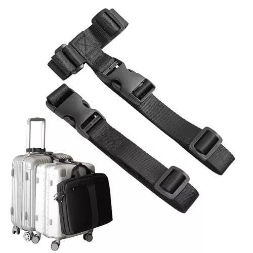 Luggage StrapsTwo Add a Bag Suitcase Strap BeltAdjustable Travel Attachment Ac